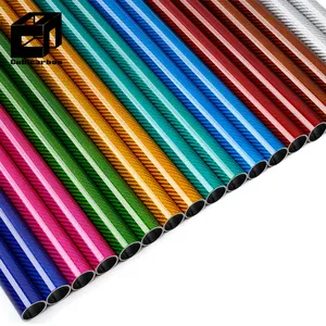 High Glossy Colorful Carbon Fiber Pipe Custom Carbon Fiber Round Tube Colored Carbon Fibre Tubes