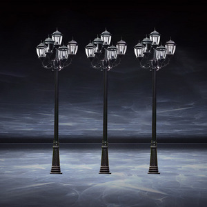 Lampadaire de jardin extérieur en laiton à LED blanc chaud avec abat-jour en verre IP66, alimenté par énergie solaire, détecteur de mouvement, AC 220V 2700K, semi-fixe non détachable - Product Image 3