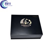 Caja de Regalo Reutilizable con Tapa Negra y Base, Impresión de Logotipo Personalizado, Empaque para Regalos Navideños, Frascos, Productos de Cuidado de la Piel, Aceites y Cosméticos