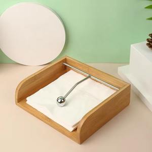 Boîte à mouchoirs en <span class=keywords><strong>bambou</strong></span> de style varié personnalisée avec logo bacs de rangement pour serviettes de table de cuisine en tissu naturel - Product Image 2