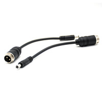 Connecteur d'aviation femelle GX12 GX16 avec câble électrique de 1 m pour système vidéo automobile et connexion de caméra de recul