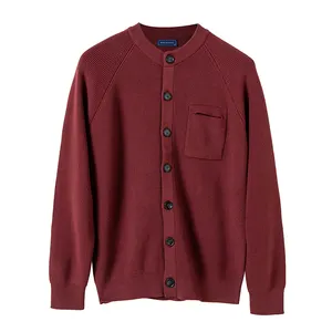 新款秋季毛衣男士纯色圆领针织毛衣英国修身时尚开衫夹克