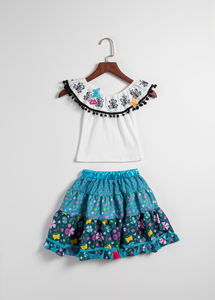 Vestido Encanto de Yiwu Yiyuan para Niñas, Top de Ganchillo con Hombros Descubiertos, Vestido de Fiesta con Tutú Azul de Mariposa, Boutique 2022 - Product Image 4