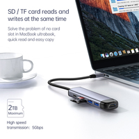 Tendance Usb 3.0 5Gbps Transmission de données 100W Pd Hub de charge 6 Ports Hub Lecteur de carte Alimenté Type C Adaptateur Usb 3.0 Hub