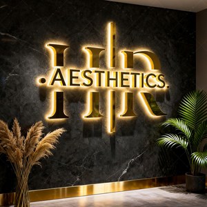 Sang Trọng Biểu Tượng Tùy Chỉnh Dấu Hiệu Vàng Thép Không Gỉ 3D Chữ Với Ánh Sáng Trở Lại Cho Trụ Sở Công Ty - Product Image 3