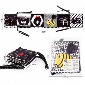 Jouets sensoriels pour bébés en tissu froissé doux, activités d'éveil, noir et blanc, contraste élevé, pour le temps sur le ventre - Product Image 5