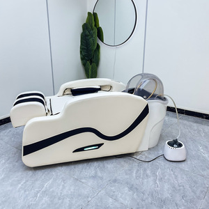 Fauteuil de lavage de cheveux pour salon de beauté, avec massage électrique automatique, lit de shampoing, bassin en céramique et vapeur, en stock - Product Image 2