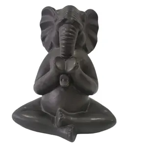 تمثال زيني لديكور ديوالي, تمثال زيني لبوذا ، تمثال من السيراميك لتبول الحيوانات ، حلية للمنزل ، أبيض وأسود على شكل فيل