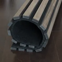 Panneau Mural Acoustique Léger Courbé en Lattes Flexibles Ondulées et Décoratives en MDF avec Placage Bois Imprimé 3D