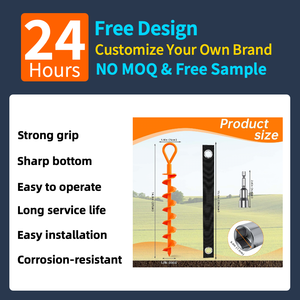 14.5 Inch Ngoài Trời Sân Cắm Trại Con Chó Dây Xích Con Chó Con Vật Nuôi Kim Loại Neo Mặt Đất Neo Xoắn Ốc Vít <span class=keywords><strong>Spike</strong></span> Cho Vườn Đu Tán Nhà Lồng - Product Image 2