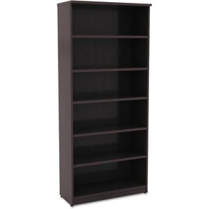 Librería Alera Valencia Series de seis estantes, madera color espresso, 31 3/4 pulgadas de ancho x 14 pulgadas de profundidad x 80 3/8 pulgadas de alto - Product Image 3