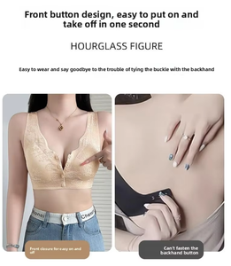 Reggiseno taglie forti <span class=keywords><strong>con</strong></span> <span class=keywords><strong>apertura</strong></span> frontale in stile cinese reggiseno Jacquard in rilievo, biancheria intima da donna stile gilet di mezza età e anziani da donna - Product Image 5