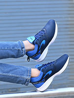 Chaussures de sport en dentelle bleu-noir légères, respirantes, antidérapantes et confortables pour le cricket et la course à pied, toutes saisons
