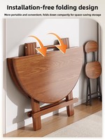 Klappbarer Holztisch - Kompakter Tragbarer Retro-Moderner Esstisch Ohne Montage 6-Sitzer für Zuhause Outdoor Camping