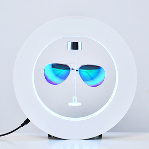 Support d'affichage de lunettes en acrylique flottant magnétique de forme ronde jaune, support rotatif lévitant pour lunettes de soleil, présentoir publicitaire - Product Image 4