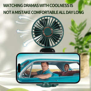 Quạt mini cầm tay có màn hình hiển thị năng lượng, quạt cầm tay ngoài trời có giá đỡ điện thoại di động - Product Image 3