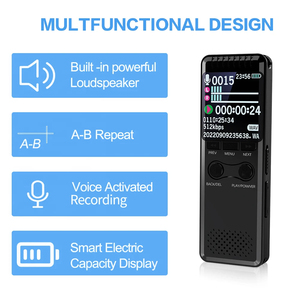 Đen chuyên nghiệp 32GB Tuổi thọ pin dài ghi âm kỹ thuật số ghi âm chuyên nghiệp xách tay âm thanh MP3 Máy nghe nhạc - Product Image 5