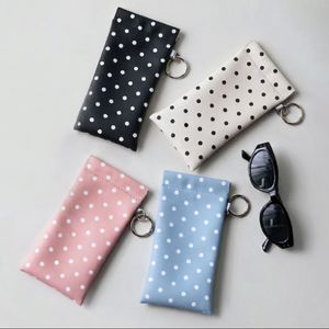 Polka Dot Pattern Faux Leather <b>Glasses</b> Pouch 4 Colors <b>Glasses</b> <b>Case</b> Cute Stylish <b>Glasses</b> Storage PU Leather Holder - Product Image 4