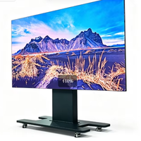 Écran LED mobile géant pliable en trois parties de 136 pouces, écran 4K/1080P à levage motorisé automatique pour salle de réunion et de conférence