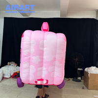 Costume de voiture de crème glacée gonflable de dessin animé rose pour les activités de fête, la publicité commerciale en magasin, les spectacles