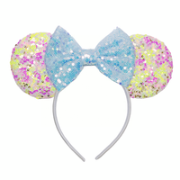 Nouveau conçu souris oreilles bandeau pour filles couleur mélangée Sequin arc bandeau Festival fête Cosplay bricolage cheveux accessoires