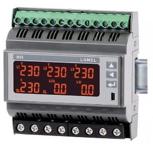 เครื่องควบคุมพลังงานไฟฟ้าเฟสเดียว Lumel N43 230V พร้อมหน้าจอดิจิตอล วัดค่าพลังงาน ได้มาตรฐาน RoHS แบบไม่สัมผัส ความแม่นยำระดับ 0.5 ช่วงการวัด 0-9999.9 - Product Image 1