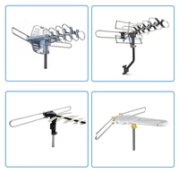Cable Coaxial RG6 de 75 ohmios, antena de TV para exteriores, Rotor de 360 °, control remoto infrarrojo amplificado con alcance lejano, plástico duradero