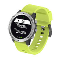 Montre connectée Sunroad G5 Pro avec bracelet en silicone orange, écran OLED rond, GPS, suivi de l'altitude, moniteur de fréquence cardiaque pour les sports de plein air