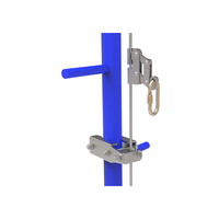 Système de protection antichute pour mât de télécommunication monopôle, ligne de vie verticale auto-rétractable en acier inoxydable JVW 40m avec boucle de connexion rapide