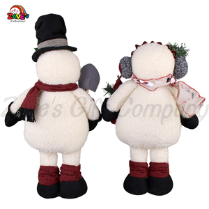 Zaves 18 pollici stile Country in piedi pupazzo di neve con tazza di uccelli accessori per interni ed esterni fabbrica di natale all'ingrosso - Product Image 3