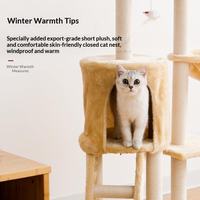 Arbre à chat de luxe à 5 niveaux, tour à chat multi-niveaux avec niche confortable, panier suspendu, balle de jeu et griffoir pour 1 à 3 chats