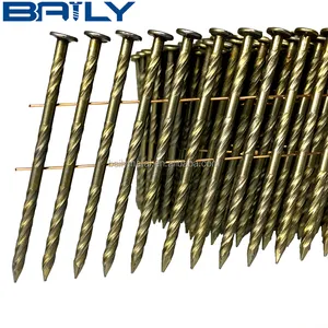 15-degree wire collated smooth screw ring shank pallet coil nails for nail machine using