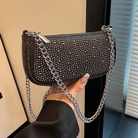 Sac à Main Tendance Façon Dumpling en Perles Plates Argentées et Dorées, Fait Main, Grande Capacité, Sac à Bandoulière