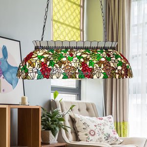 Lámpara Colgante LED Rectangular de 42 Pulgadas con Diseño de Uvas, Hecha a Mano, para Comedor, Bar, Hotel, Lámpara de Araña de Vidrio Tintado, Tamaño Mediano - Product Image 5