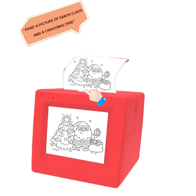 AI Mini Sticker Printer Intelligent AI Voice Inkless Thermal Printer 6 Generation Modes Inspire Social & Artistic Play