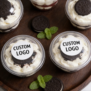 Gobelets en plastique PET transparents pour desserts, 24 oz et 9 oz, avec couvercles - Product Image 2