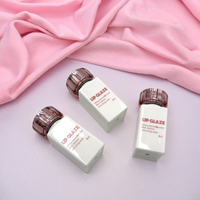 Tubes de brillant à lèvres transparents de luxe blanc rose, emballage de brillant à lèvres vide de grande capacité de 6ml avec applicateur de brosse à graisse