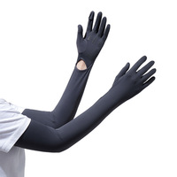 Manchons de protection solaire d'extérieur unisexe UPF 50 + Gants en silicone antidérapants à pois Capacité de l'écran tactile Manchons respirants UV pour les doigts