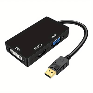 <span class=keywords><strong>Adaptateur</strong></span> Convertisseur DP 3-en-1 Mâle-Femelle 4K, Prise en Charge 1080P pour Moniteur, Ordinateur, Projecteur, PVC, <span class=keywords><strong>USB</strong></span> Type <span class=keywords><strong>C</strong></span>, <span class=keywords><strong>HDMI</strong></span>, DVI, <span class=keywords><strong>VGA</strong></span>, Entrée DP/Cuivre - Product Image 1