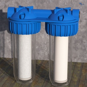 Système de filtre à eau italien 2 étapes 5 "/10" Big <span class=keywords><strong>Blue</strong></span>/Transparent/White 3/4 "Ports avec clé en plastique - Product Image 6