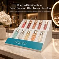 Présentoir de comptoir incliné moderne en acrylique à 2 niveaux pour gloss à lèvres, support portable pour cosmétiques, présentoir détachable pour tubes d'huile à lèvres