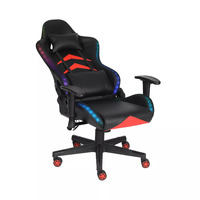 Chaise de jeu ergonomique en cuir avec livraison gratuite, chaise de jeu pour ordinateur RGB LED, chaise de sport électronique avec accoudoirs 2D