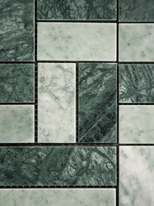 Mosaico de Mármol Verde Oscuro de la India, Mosaico de Mármol Esmeralda del Desierto, Mosaico de Piedra Verde Mixta en Espiga para Decoración de Paredes - Product Image 3