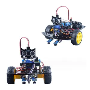 프로그래밍 가능한 스마트 자동차 섀시 자동차 2WD 장난감 DIY 자동차 키트 적외선 로봇 키트