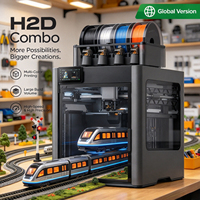 Imprimante 3D FDM H2D Combo débloquée mondiallement, connexion libre à l'application mobile, version UE/Royaume-Uni, machine d'impression économique directe usine