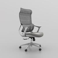 Chaise de bureau ergonomique à dossier haut en maille, chaise de bureau pivotante réglable en hauteur avec accoudoirs