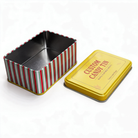 Boîte à biscuits rectangulaire personnalisée en métal, boîte en fer blanc pour biscuits, conteneur de stockage avec couvercle pour bonbons, chocolat, emballage cadeau