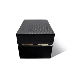 Özel kadife astar lüks ahşap ekran izle kutusu siyah piyano boya gerçek karbon Fiber ahşap izle kutuları