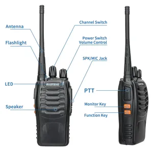 Hot Sales OEM Factory Handheld Walkie Talkie Dual Band 888s FM <strong>Intercom</strong> with Earphone for Car Support 3km Range - Product Image 4