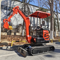 Mini-excavatrice à oscillation zéro 1980 kg, petite pelle sur chenilles, flèche déportée en option, lame de bouteur standard